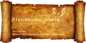 Kleinheincz Joakim névjegykártya